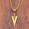 1Pc Arrow Head Pendant Necklace, Black Gold Silver Color Long Chain Jewelry for Women Men