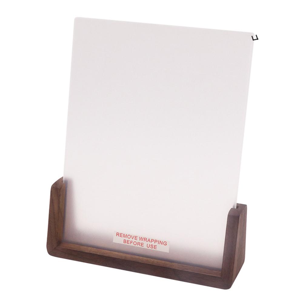 Small DIY Acrylic Handwritten Note Board Wood LED Light Stand Night Light USB Powered (Warm Light)