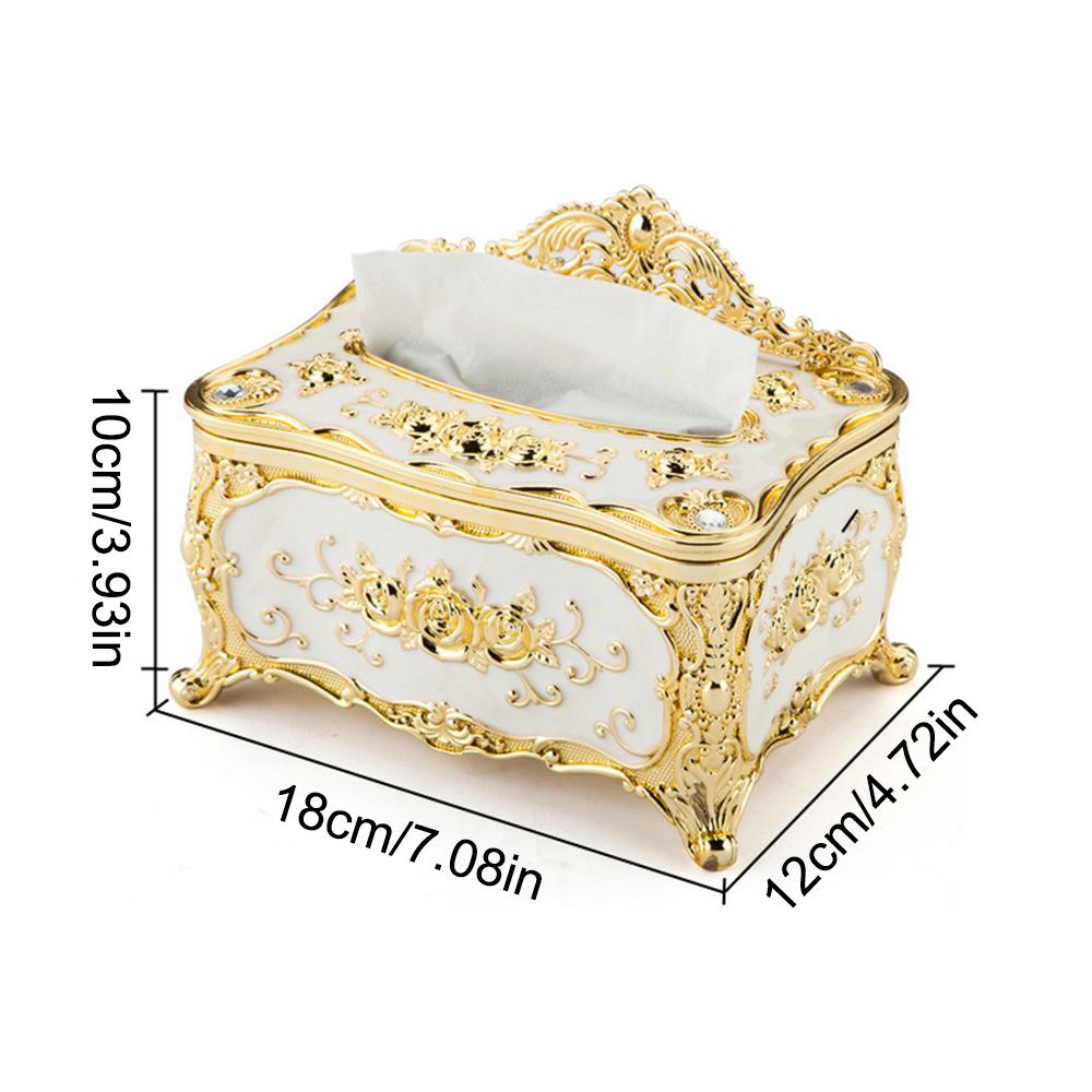 European Style Tissue Box, High-end Hotel Restaurant Napkin Extraction Box, Living Room Desktop Paper Extraction Storage Box