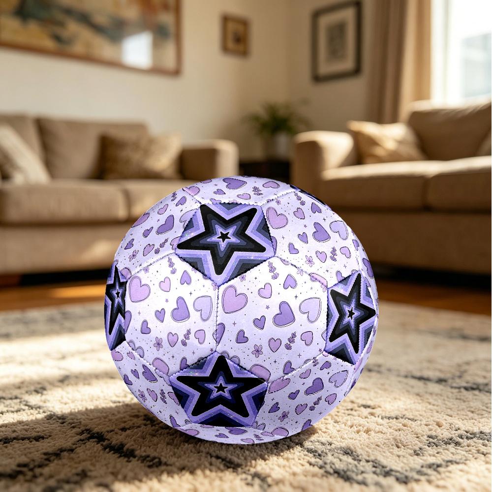 1PC Purple Heart Starry Kaleidoscope Soccer Ball Size 5 Football Machine Sewn Indoor/Outdoor Universal Football A91
