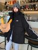 Women's 2024 Korean-Style Black Down Cotton Jacket - Winter Loose Fit, Trendy & Thickened for Students.