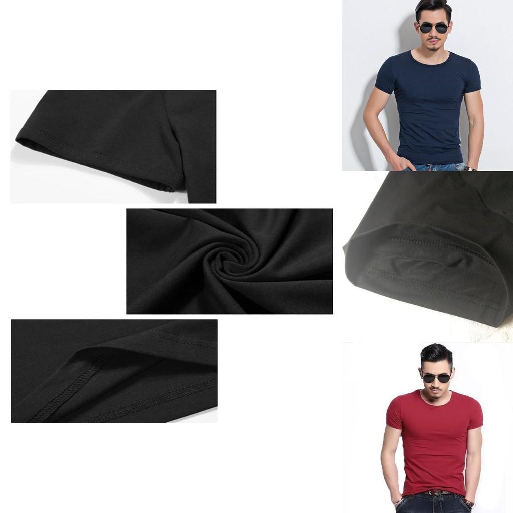 Men's Summer Casual Fashion Solid Color O-neck T-shirt With Short Sleeves