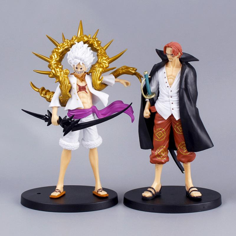 Anime ONE PIECE Vier Kaiser Rotschopf Shank Figur Ornament Modell Peripherie Sonnengott Nika Trend Spielzeugpuppe Geschenk
