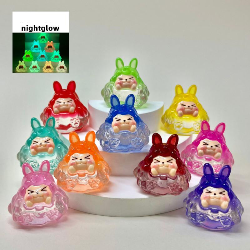 Kiki Lumious Resin Ornament Figures Blind Box Mini Toy Cartoon Doll Decor Car