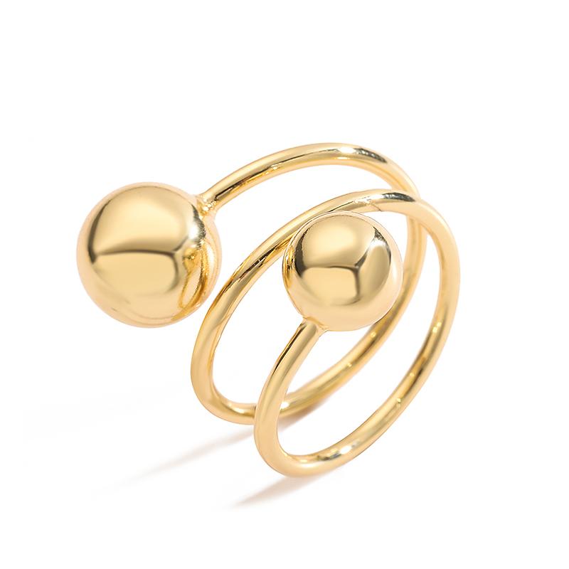 

HECHENG, Women s spring shaped ring with beads on both endsSimple high end style adjustable ringWomen s glamour jewellery resizable