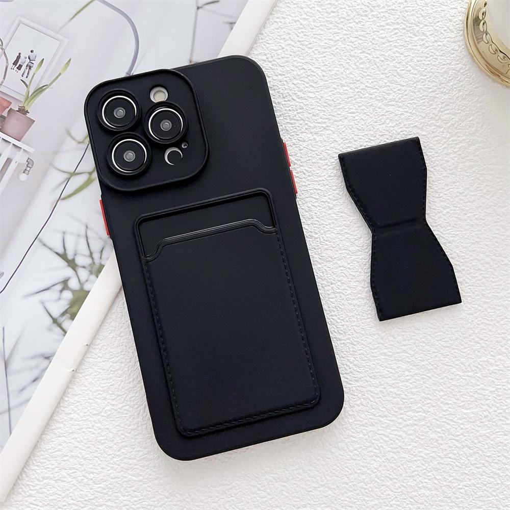 

Wallet Soft Silicone TPU Card Pocket Holder Case For iPhone 15 14 13 12 11 Pro XS Max Mini XR X XS 8 7 Plus Bracket Bumper Cover For iPhone 13Mini