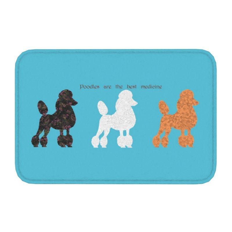 Starry Night Poodle Entrance Door Mat Anti-Slip Kitchen Bathroom Cute Pet Puppy Floor Bedroom Home Decor Rug Entrance Carpet Rug