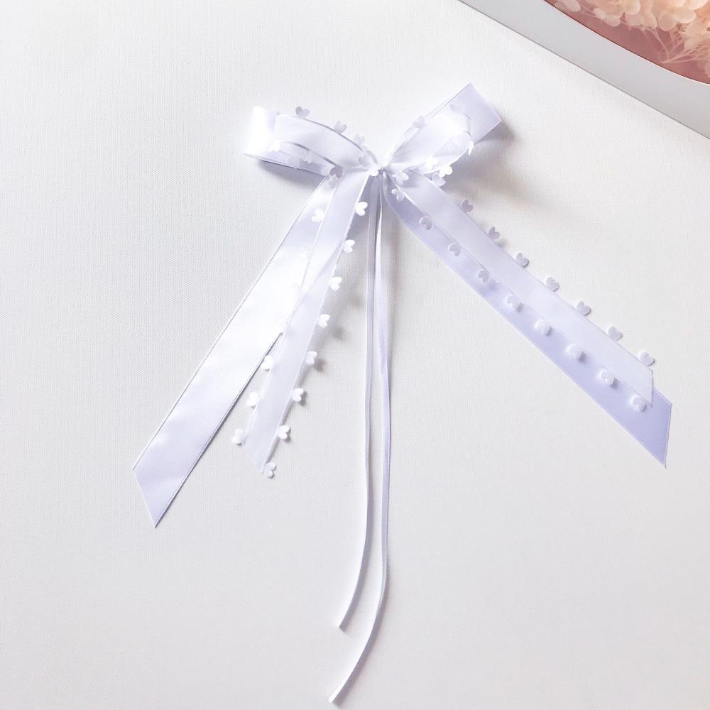 10PCS New Polyester Lace Lace Bow Double Layered White Wedding Bouquet Handmade Flower Ribbon Bows DIY Accessories