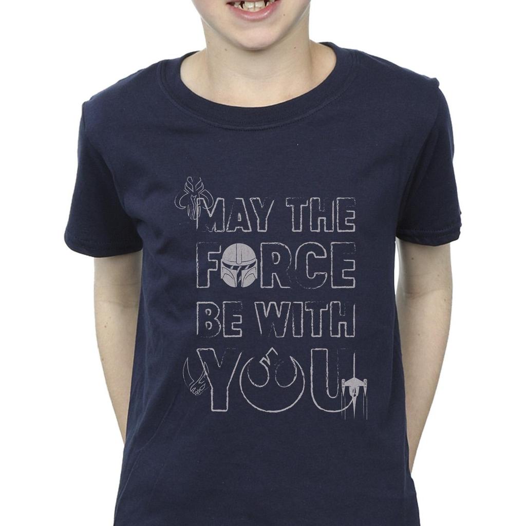 Star Wars Boys The Mandalorian May The Force Mando T-Shirt