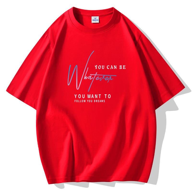 Simple Pattern Men Short Sleeves T-shirt 100% Cotton Casual Tee Large Size
