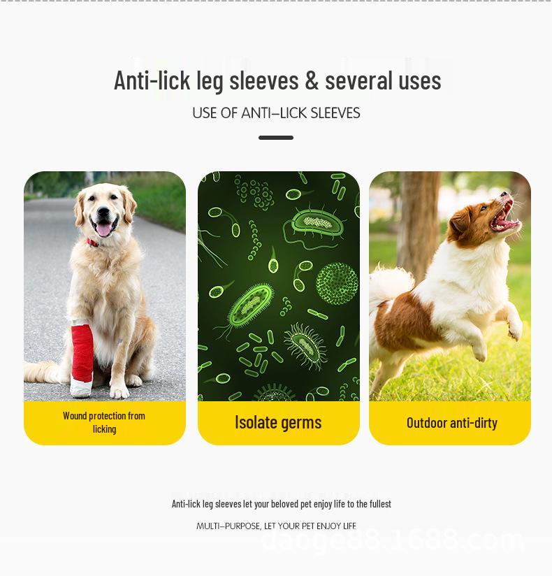 Dog Recovery Anti-Lick Sleeves: Post-Surgery, Bacteria & Insect Bite Protection for Pets