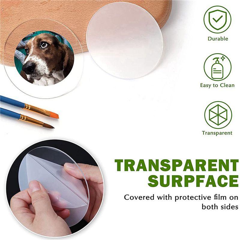 A60Z54 Pcs Clear Acrylic Disc 4 Inch Circle Acrylic Sheet Thick Circle Acrylic Rounds Blanks Acrylic Panel For DIY Craftsmay