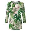 Women's Fashionable Casual Round Neck Three-Quarter Sleeve Printed T-Shirt Top