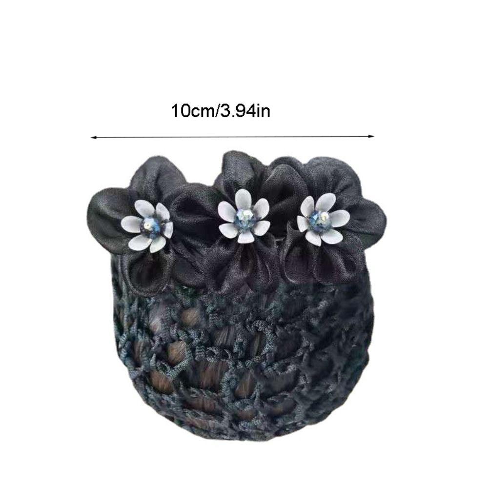 Korean Style Bun Snood Bead Hair Net Cover Vintage Flower Spring Clip  Ladies