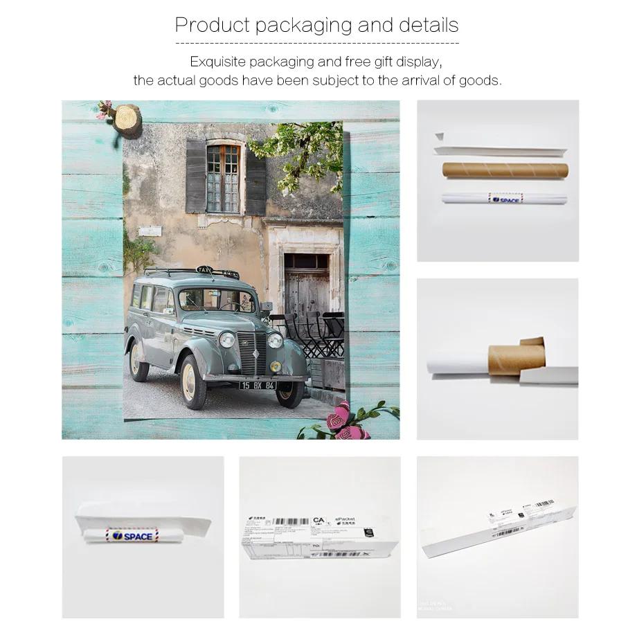 Mediterranean Beige Stairs Car Clay Pot Lemon Wall Art Canvas Painting Nordic Posters And Prints Pictures For Living Room Decor