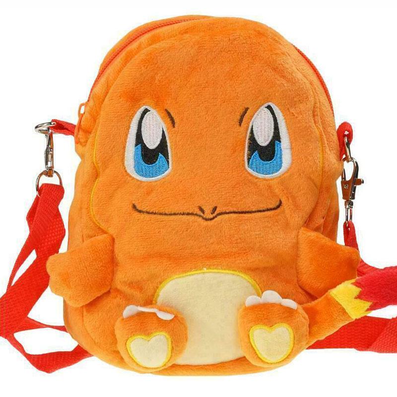 Snorlax Charmander Pikachu Eevee Psyduck Plush Backpack Kids Bag Zipper