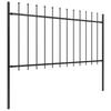 Woerden Garden Fence with Spear Point Design Steel 181 X 100 Cm Black