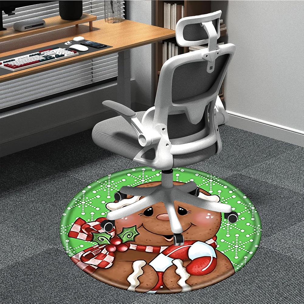 

1pc Gingerbread Man Print Chair Carpet for Office, Soft and Durable Office Rug for Interior Decoration, Perfect for Office yy251227115 80cm by 80cm