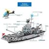 6v1 Vojenská stavebnice Námořní válečná loď Armádní tank Letadlo Model lodi Dětské DIY stavebnice Vánoční narozeninový dárek