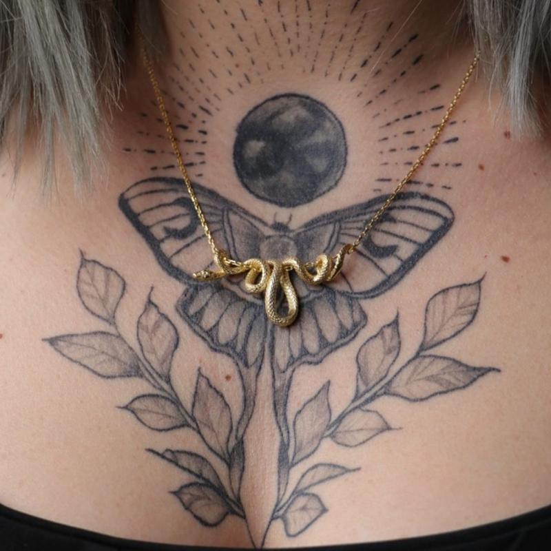 Hip Hop Punk Winding Snake Charm Necklaces For Women Men Animal Jewelry Accessories