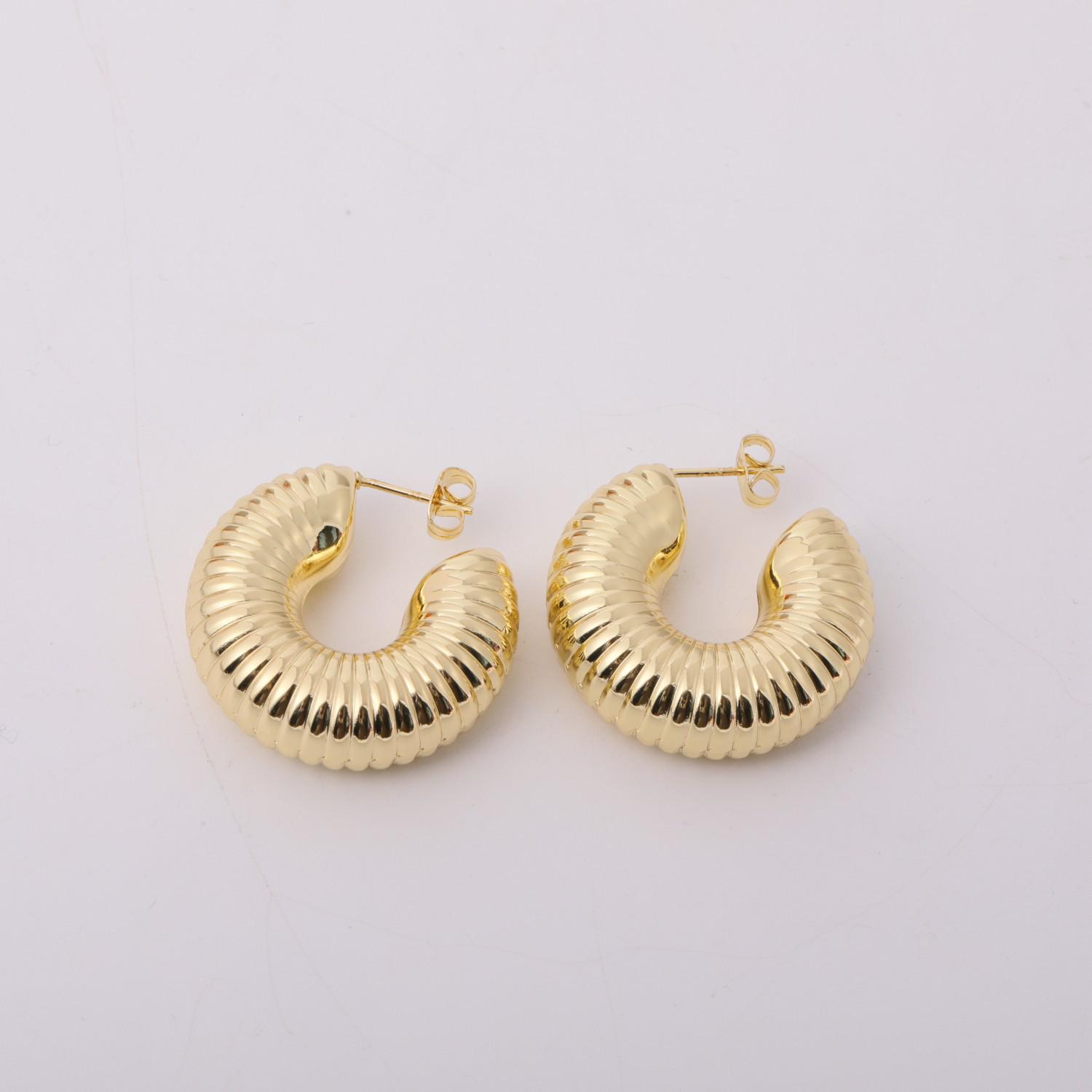 Stainless Steel Geometric Mirror Earrings - French Style Titanium Hollow Design