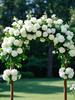 3/6PCS 22.83in White Embroidered Hydrangea Flowers Fake Plastic Stems for Wedding Party Office, Spring Summer Home Decor