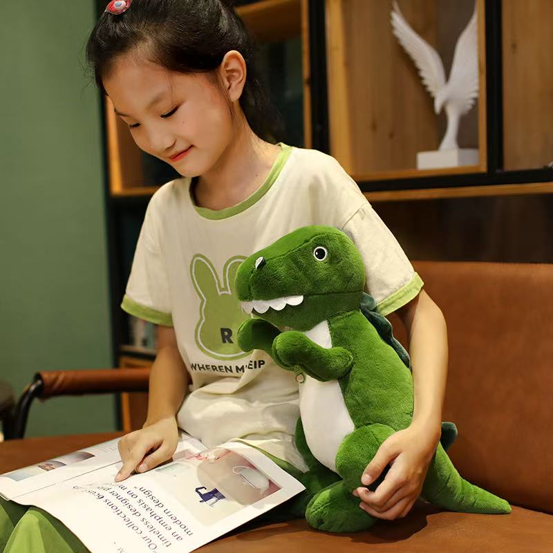 35cm Green Dinosaur Doll Simulation Plush Toy Handmade Doll Cartoon Anime Cute Pillow Cushion Home Decoration Children's Birt