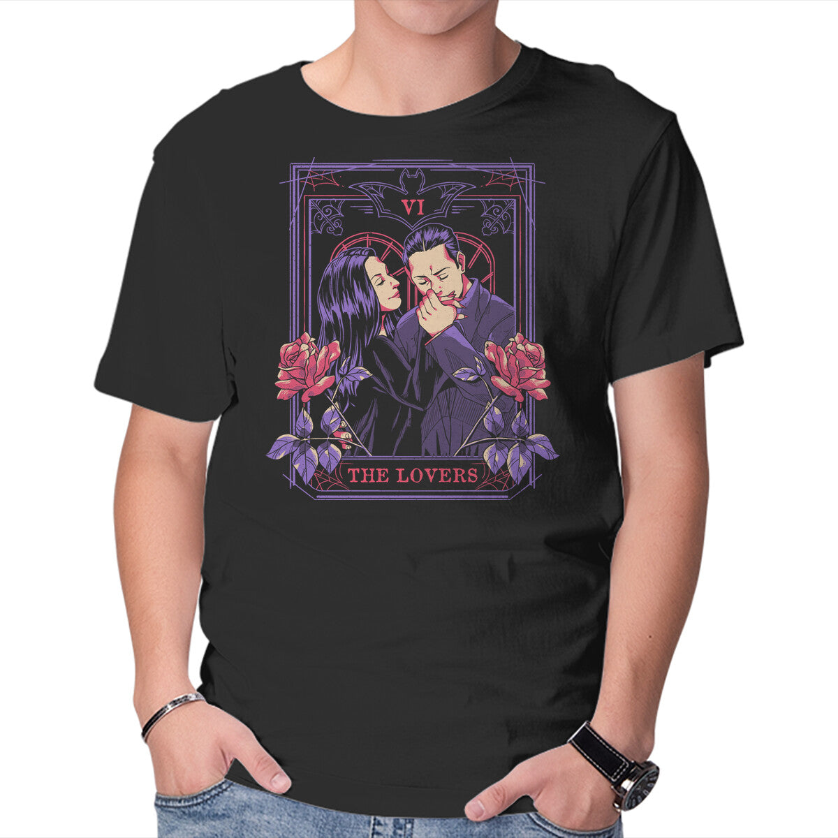 Unisex Crew Neck T-Shirt Soulmates Tarot Graphic Short Sleeve Casual Tee XXXL