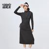 BENLAI Women's Antibacterial Stand Collar Long Sleeve Slim-fit Dress BNM750008