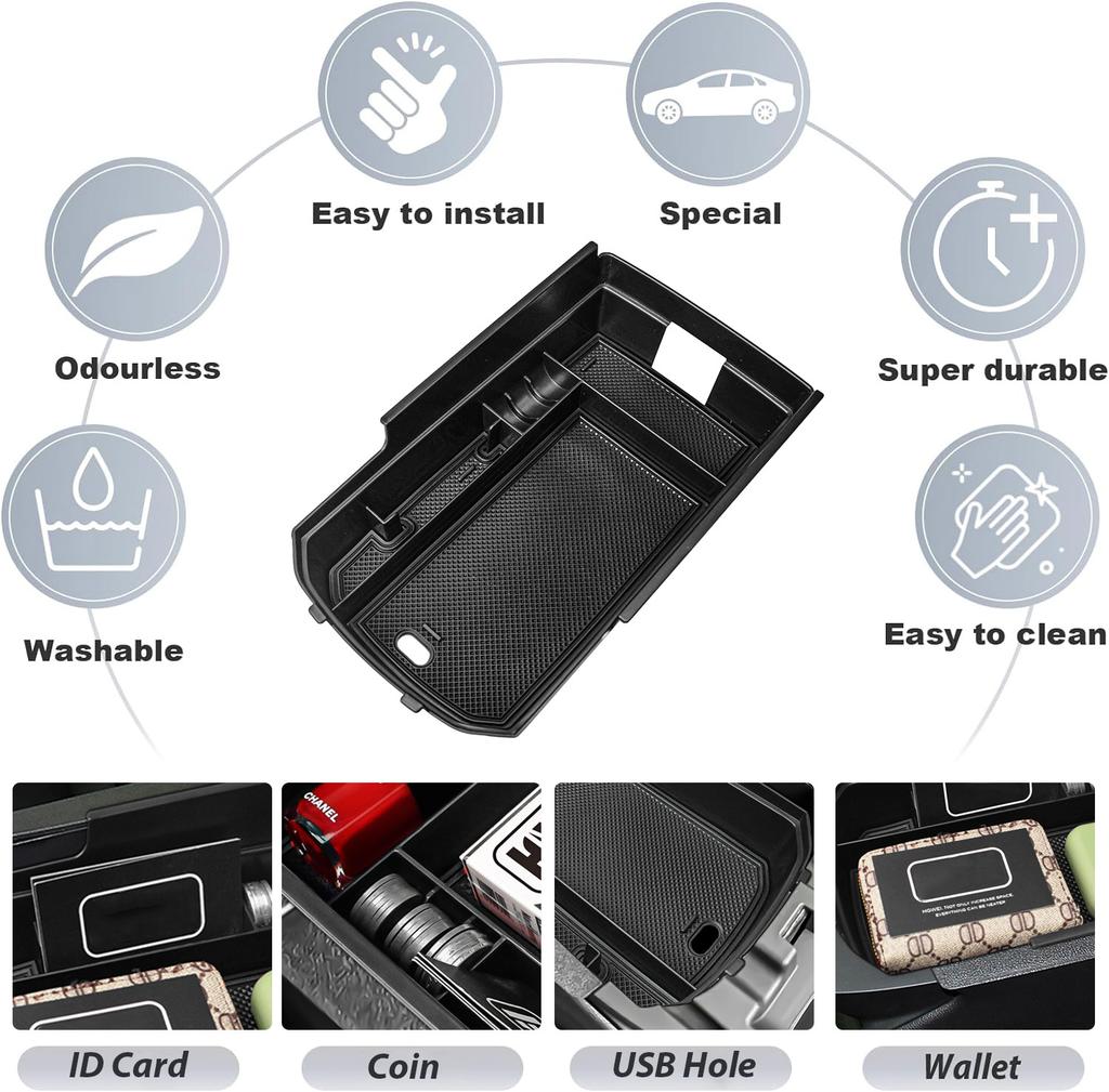 For 2018-2025 GMC Terrain Center Console Organizer Armrest Storage Box Tray Compartment Storage Secondary Car Box Accessories