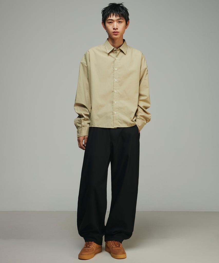 SIGNATURE Brushed Semi-Balloon Fit Slacks [Black]