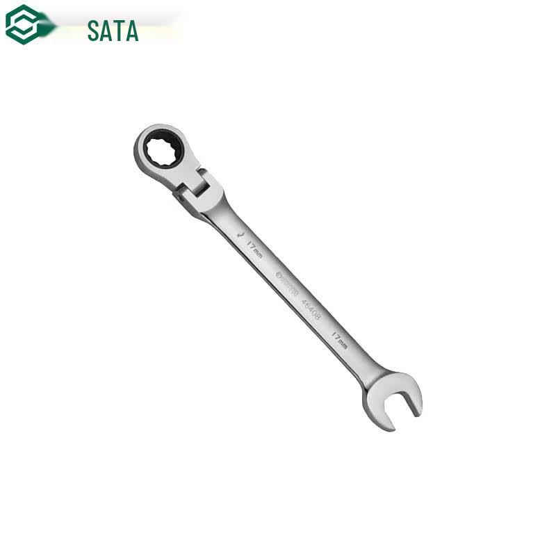 SATA Fully Polished Flexible Head Ratchet Wrench 8MM