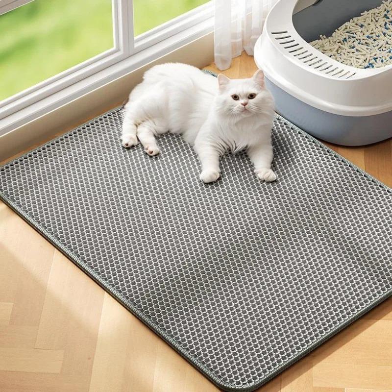 Double layer cat litter mat Wear-resistant Waterproof Non-Slip sand cat pads Pet litter box Washable cat beds Pet accessoires