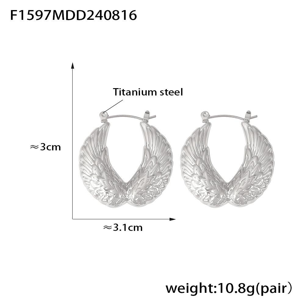 

Серьги-крылья геометрической формы с покрытием из 18-каратного золота из титановой стали - Европейский/Американский ретро-дизайн