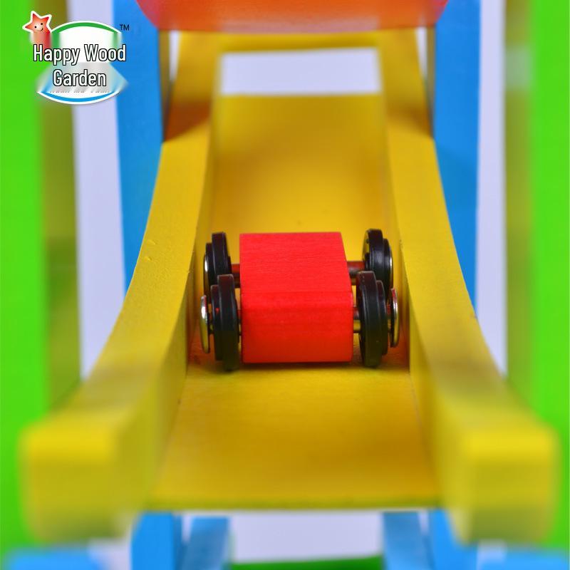 Children's Wooden Scooter Puzzle Toys: Gliding Elastic Yo-Yo Car and Roller Coaster Set for Early Education