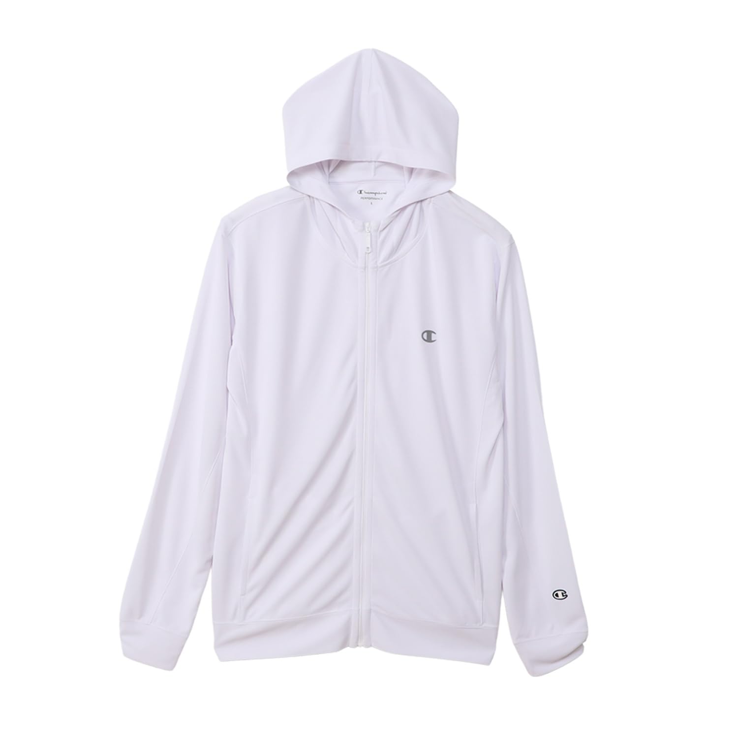 

Куртка Sunshade Long Antibacterial and Odor Quick One Point Zip Hooded M [Champion] Parka, Sleeve, Resistance, Drying, Logo, Shirt, Men s Sports, C3-ZS401, белый