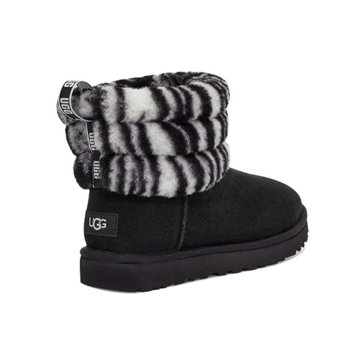 UGG Fluff Mini Quilted Leopard Suede Warm Comfortable Short Snow Boots Women Boots 1112439-BWHT