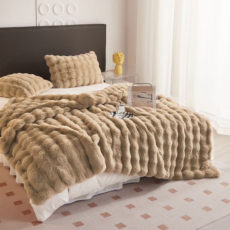 Soft Flannel Throw Blanket Lightweight Warm Bed Blanket For Bedroom Couch