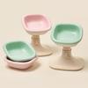 Well Fit Bowl Green/Pink Dog Cat Porcelain Ceramic Food Bowl Water Bowl Dish