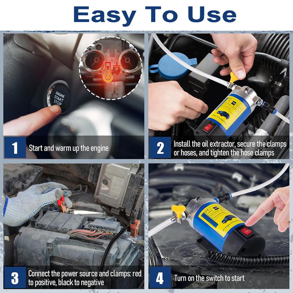 Tragbare Ölpumpe 1-4L/min 12V Flüssigkeitssauger Elektrische Kraftstoffwechselpumpe Siphonwerkzeug für Auto Motorräder Boote