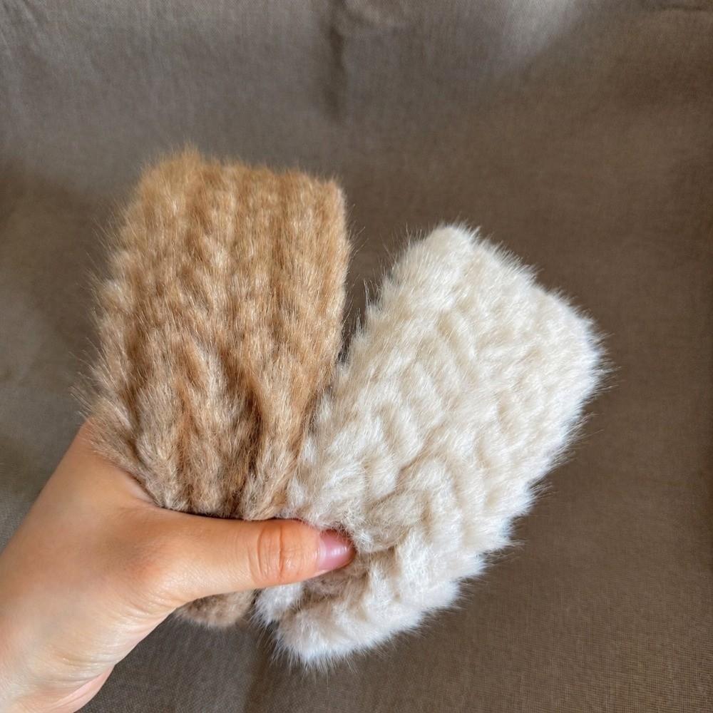 Imitation Mink Fur Women's Headband Wide Edge Hair Hoop Fashion Head Wraps Autumn and Winter