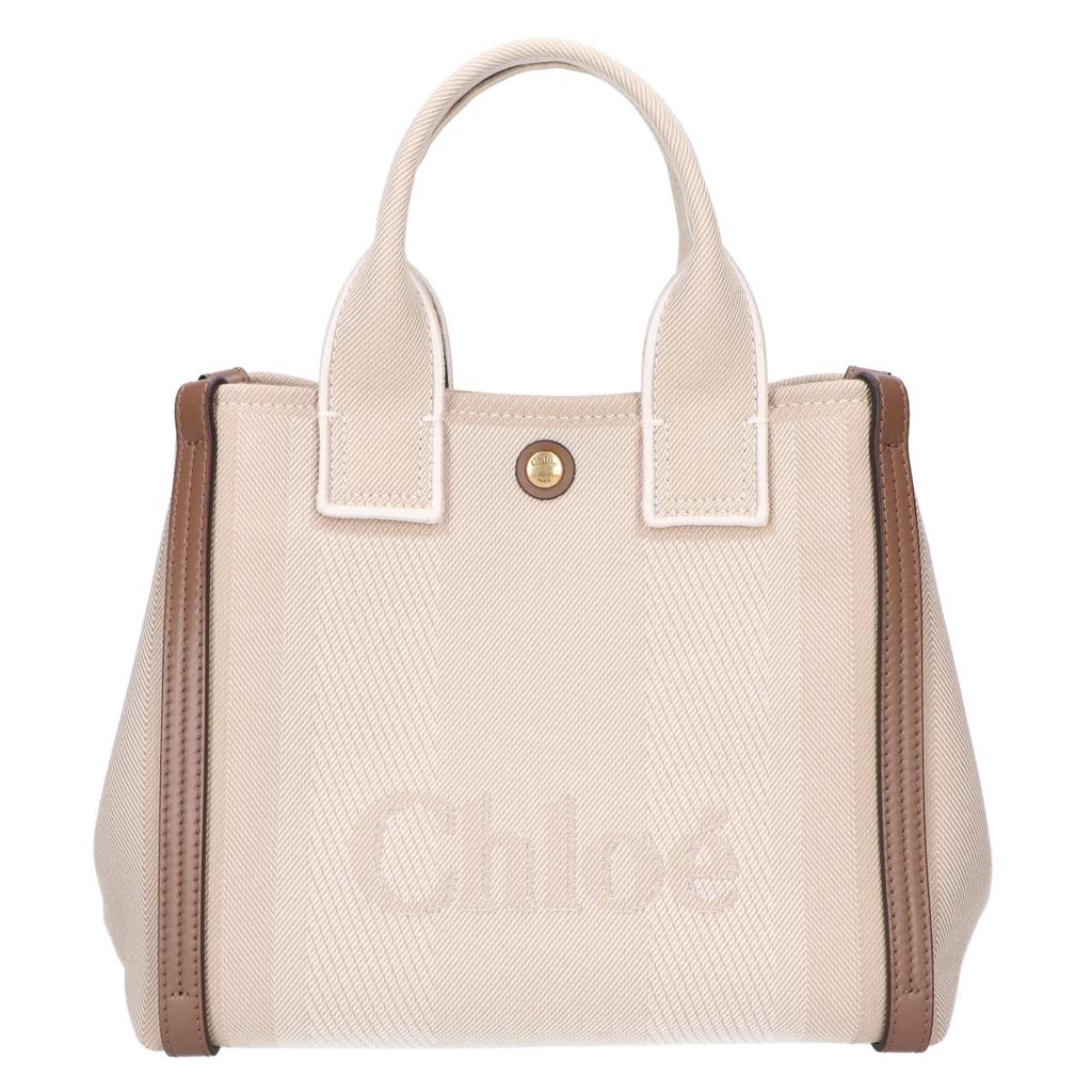Chloe Excellent Condition Canvas Carry Small 2WAY Tote Bag beigeUsed