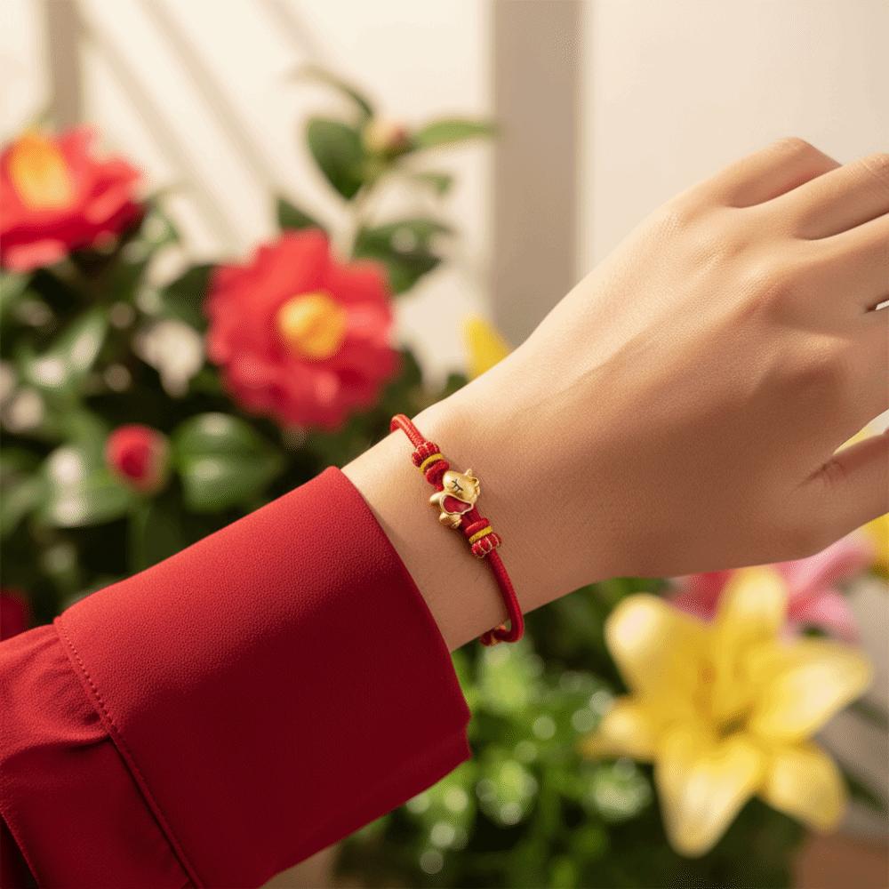 Hand-woven Horse Year Bracelet Zodiac Horse New Year Hand Rope Lucky Pony Red Rope  Spring Festival