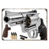 Pc D Plat Metal Pistol Semn Militar Stil Vintage Decor de Perete pentru Man Cave Bar Cafenea și Casă