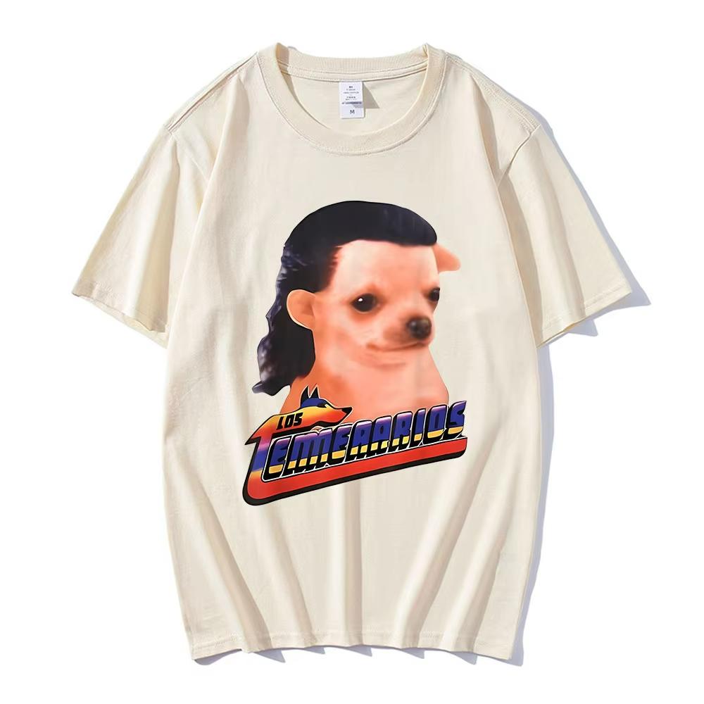 

Los Temerarios Dog Funny Meme T-shirts Men Women Clothing Fashion Hip Hop Short Sleeves T Shirt Cotton Casual T-shirt Streetwear S разноцветный