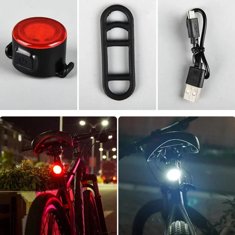 New Red/White USB Rechargeable Cycling Taillight Front Bicycle Lamp Bike Warning Rear Light Safety Night Riding Bike Light