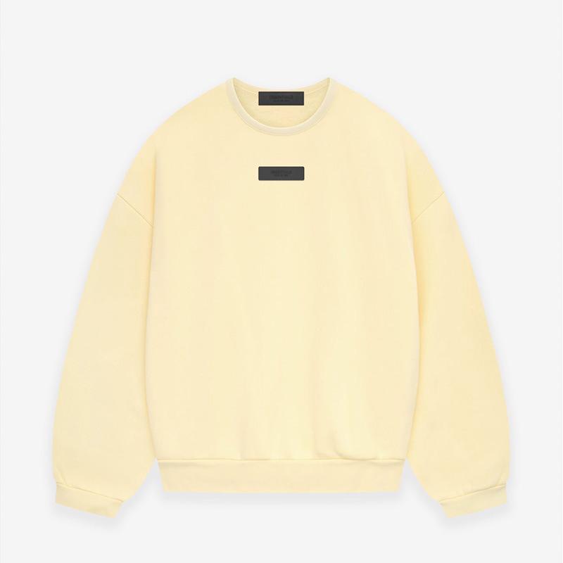 2024SS Velvet Round Neck Sweatshirt - Elastic Binding, Essentials Trendy Brand