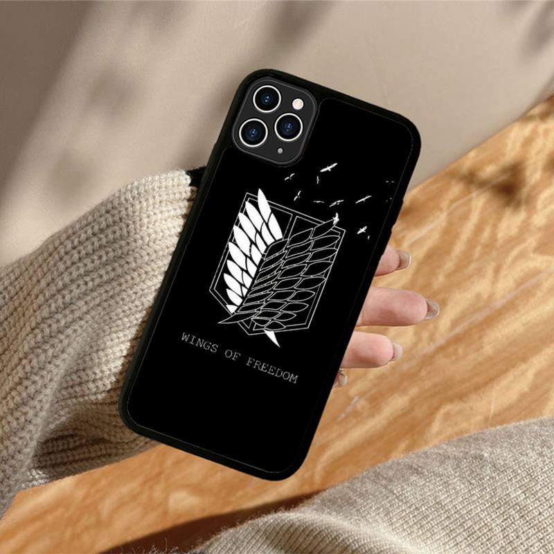 Anime Attack On Titan Phone Case Silicone PC+TPU Case for iPhone 11 12 13 Pro Max 8 7 6 Plus X SE XR Hard Fundas