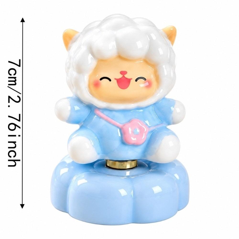 Moving Base Rotating Desk Ornament Porcelain Yearly Mascot Gift Cute Ceramic Sheep Spring Festival