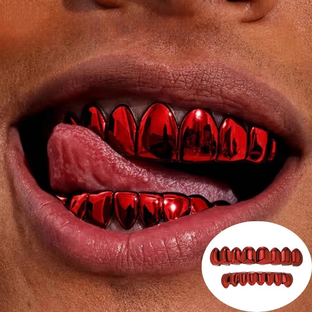 1Pcs/Set Halloween Jewelry 8 Teeth Top Bottom Grills Y2K Party Cosplay Teeth Rapper